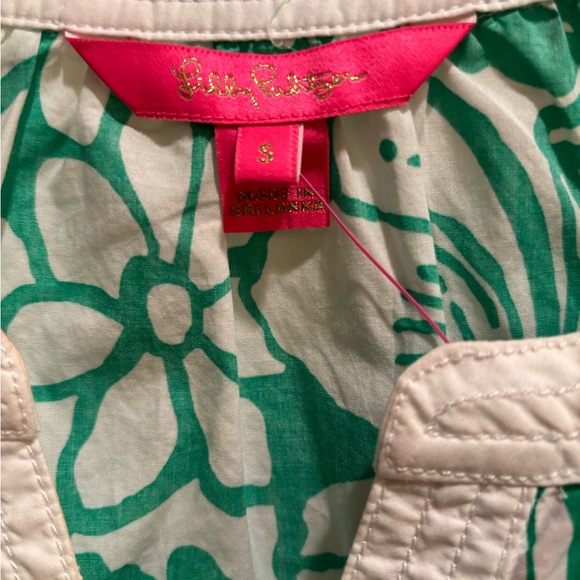 Lilly Pulitzer Caitlin Tunic NWT Spearmint Green Floral Blouse Size Small - Picture 3 of 9